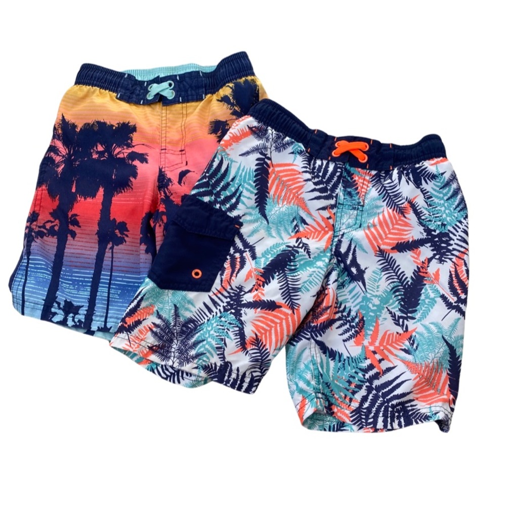 Two boys Cat&Jack swimming trunks. Size 6/7